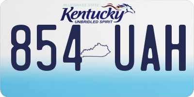 KY license plate 854UAH