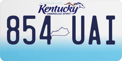KY license plate 854UAI