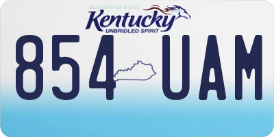 KY license plate 854UAM