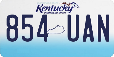 KY license plate 854UAN