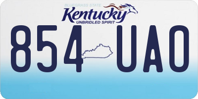 KY license plate 854UAO