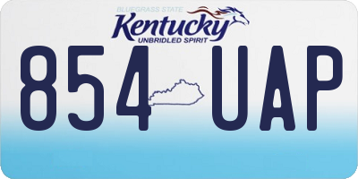 KY license plate 854UAP