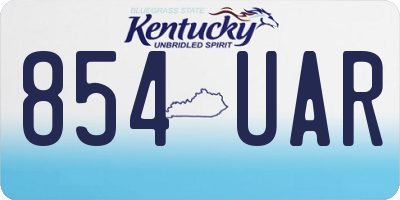 KY license plate 854UAR