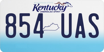KY license plate 854UAS