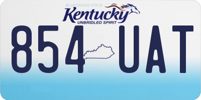 KY license plate 854UAT