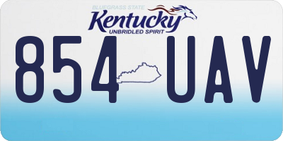 KY license plate 854UAV