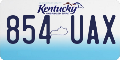 KY license plate 854UAX