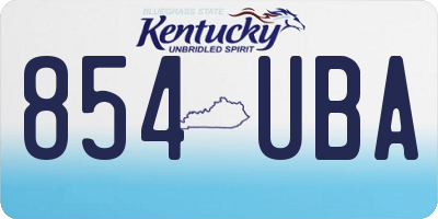 KY license plate 854UBA