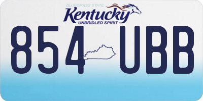 KY license plate 854UBB