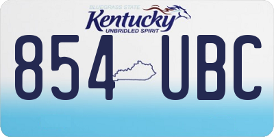 KY license plate 854UBC