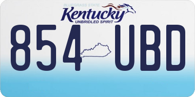 KY license plate 854UBD