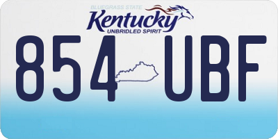 KY license plate 854UBF