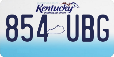 KY license plate 854UBG