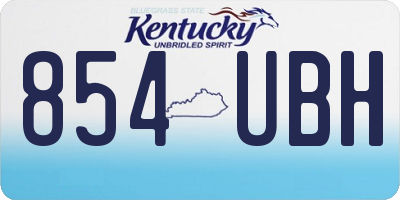 KY license plate 854UBH