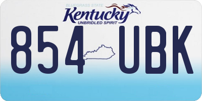 KY license plate 854UBK
