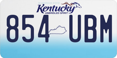 KY license plate 854UBM