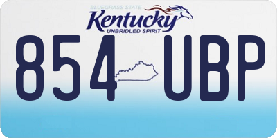 KY license plate 854UBP