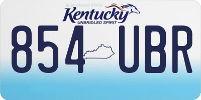 KY license plate 854UBR
