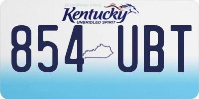 KY license plate 854UBT