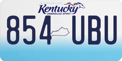 KY license plate 854UBU