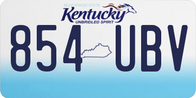 KY license plate 854UBV