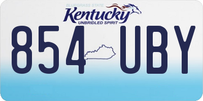 KY license plate 854UBY