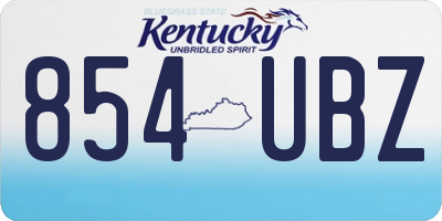 KY license plate 854UBZ