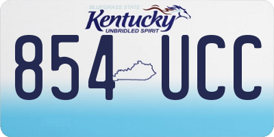 KY license plate 854UCC
