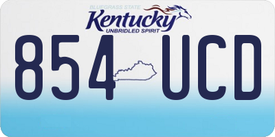 KY license plate 854UCD