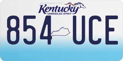 KY license plate 854UCE