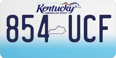 KY license plate 854UCF