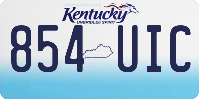 KY license plate 854UIC