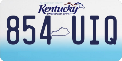KY license plate 854UIQ