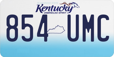 KY license plate 854UMC