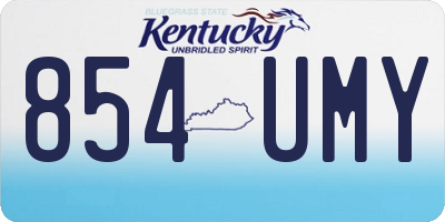 KY license plate 854UMY