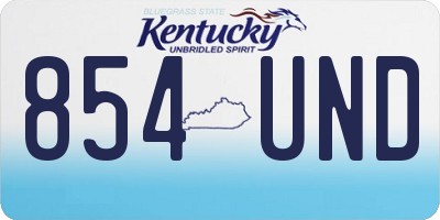 KY license plate 854UND