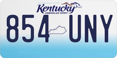 KY license plate 854UNY