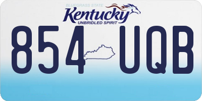 KY license plate 854UQB