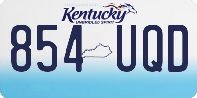 KY license plate 854UQD