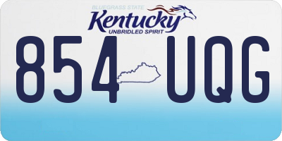 KY license plate 854UQG