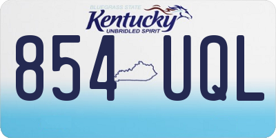 KY license plate 854UQL