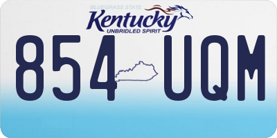 KY license plate 854UQM