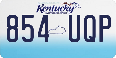 KY license plate 854UQP