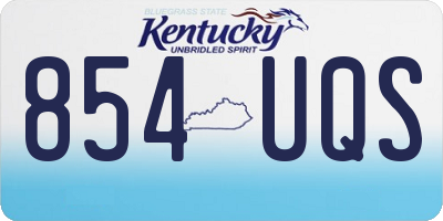 KY license plate 854UQS