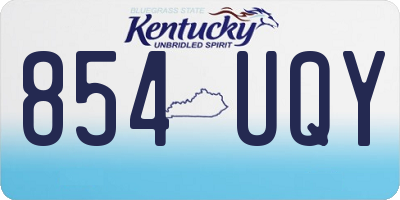 KY license plate 854UQY