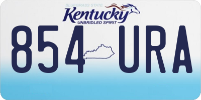 KY license plate 854URA