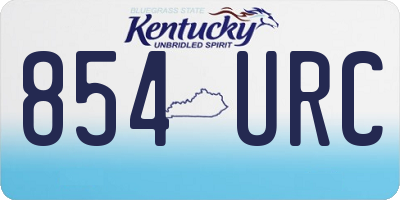KY license plate 854URC