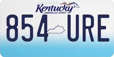 KY license plate 854URE