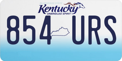 KY license plate 854URS