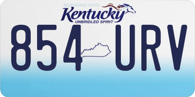 KY license plate 854URV